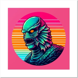 Neon Creature of the Deep - Vibrant Aquatic Monster T-Shirt Posters and Art